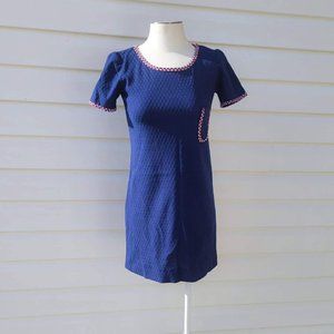 1970s Micro Mini Dress, Red White and Blue with Pocket